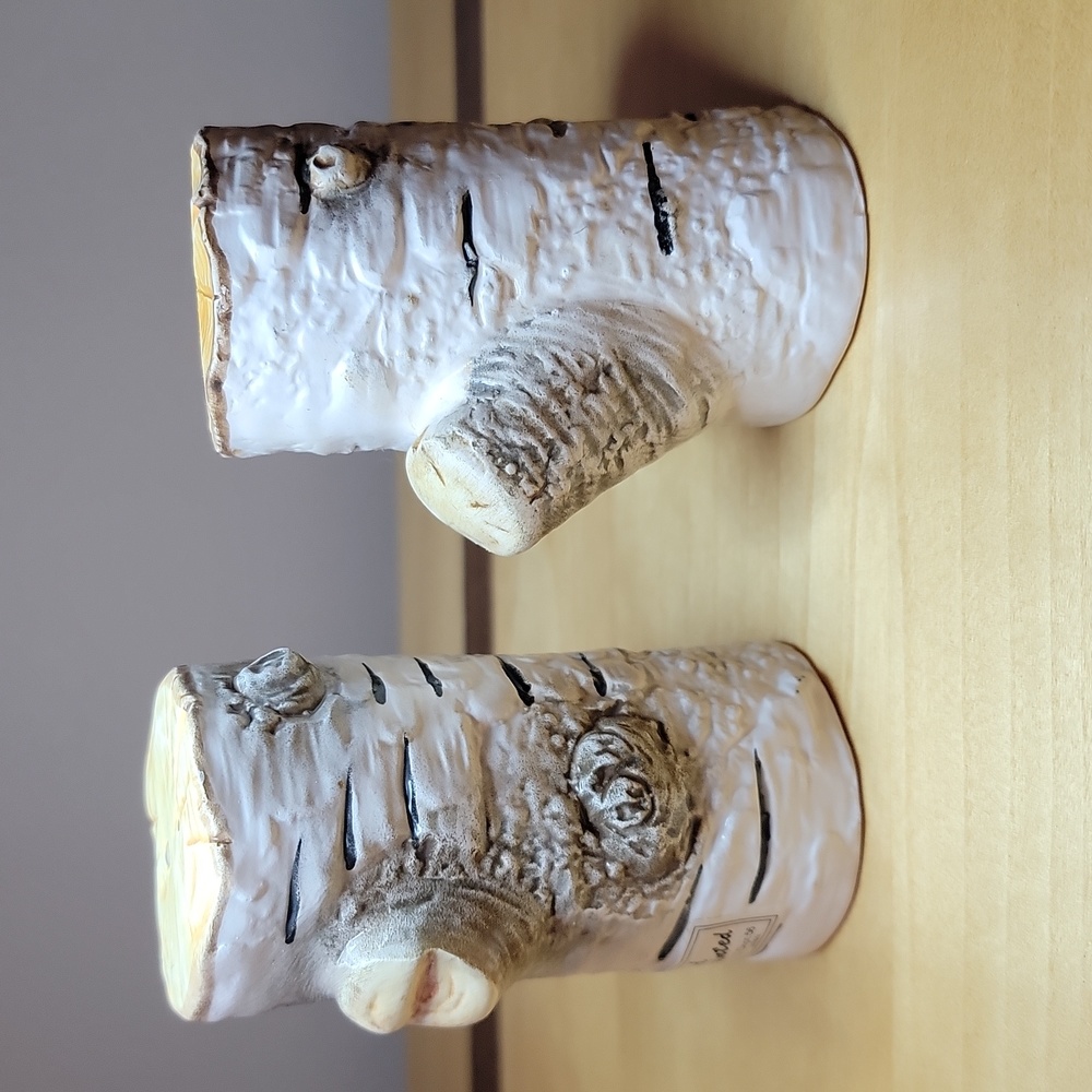 Vintage Dept 56 Birch Bark Salt & Pepper Shakers